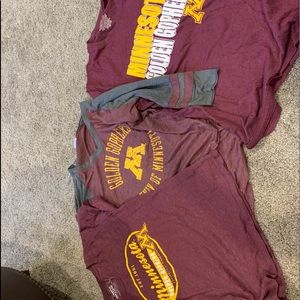 Lot of 3 MN gopher T-shirt